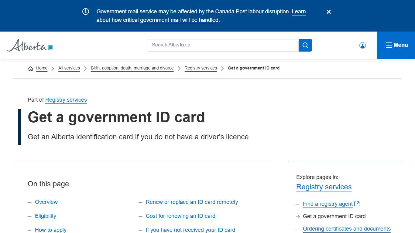 Get a government ID card | Alberta.ca